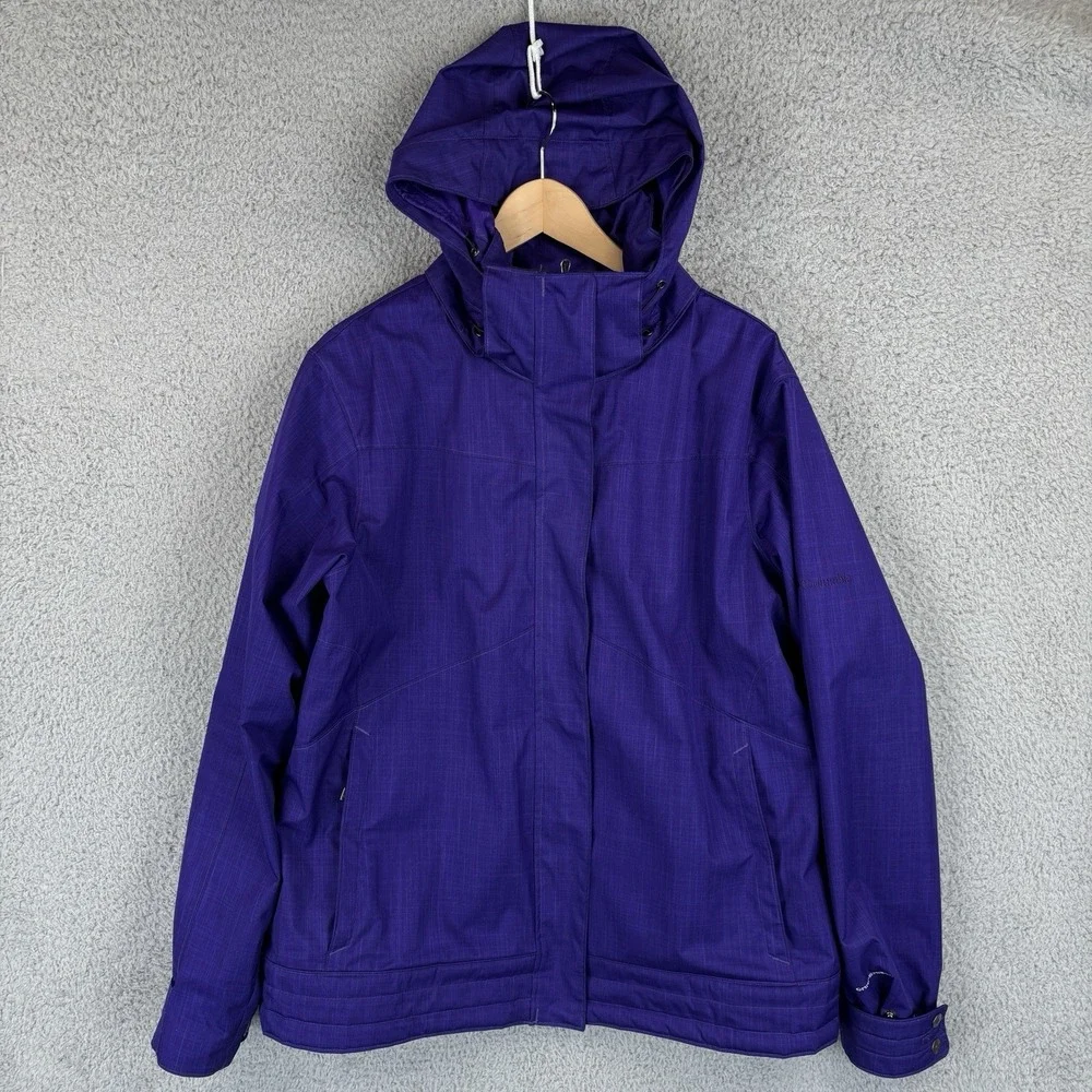 Columbia Bugaboo III Fleece Interchange Jacket Womens XL Purple 3 in‎ 1 Ski Coat